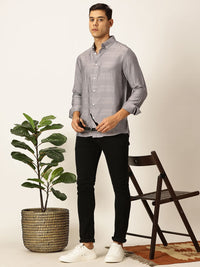 Thomas Scott Men Premium Button-Down Collar Tartan Checked Cotton Slim Fit Casual Shirt