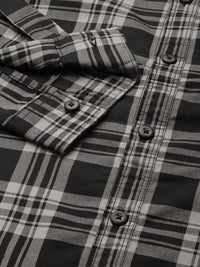 The Indian Garage Co Men Black Classic Checked Casual Shirt