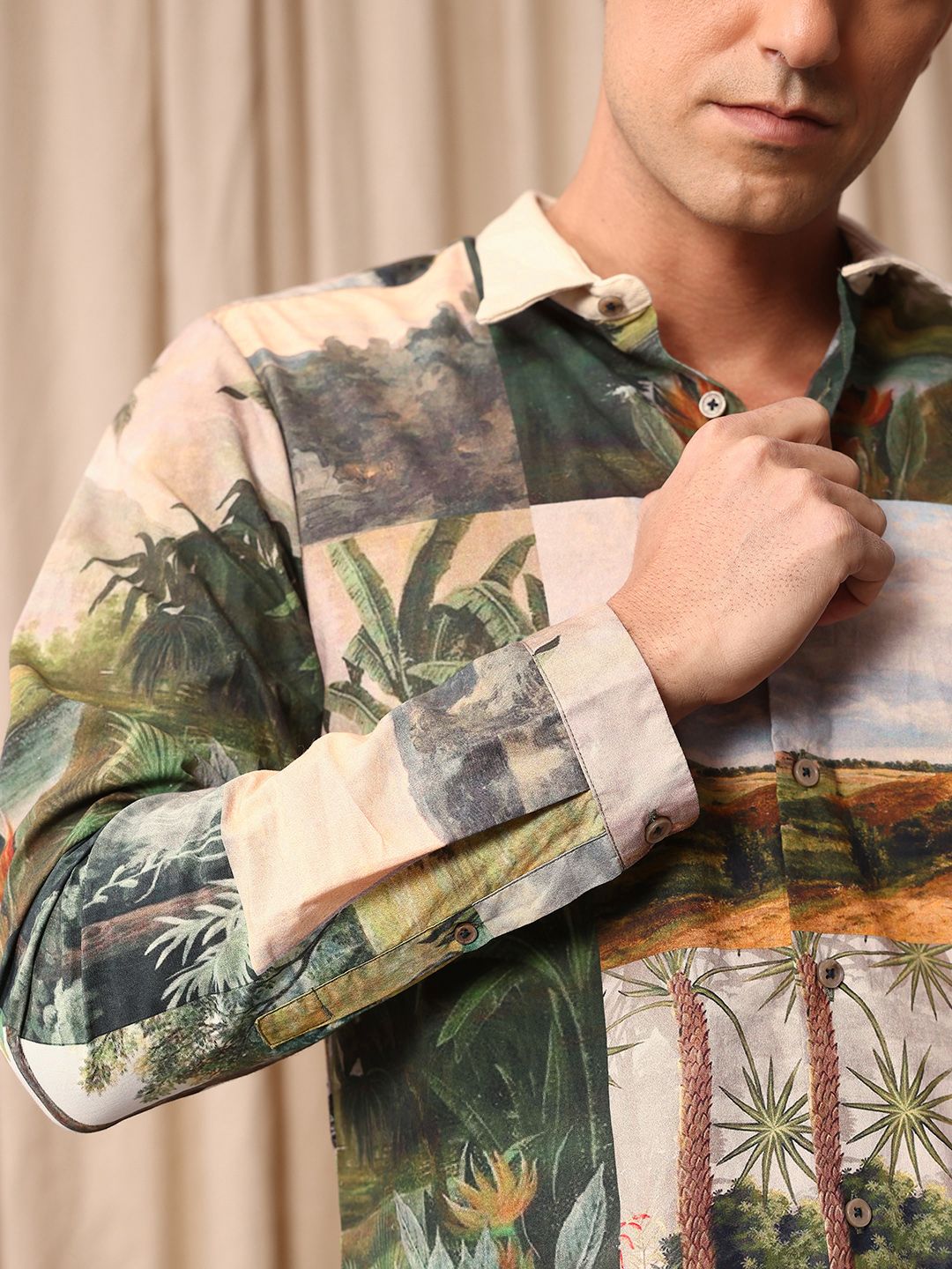 Mr Bowerbird Pure Cotton Tailored Fit Printed Casual Shirt