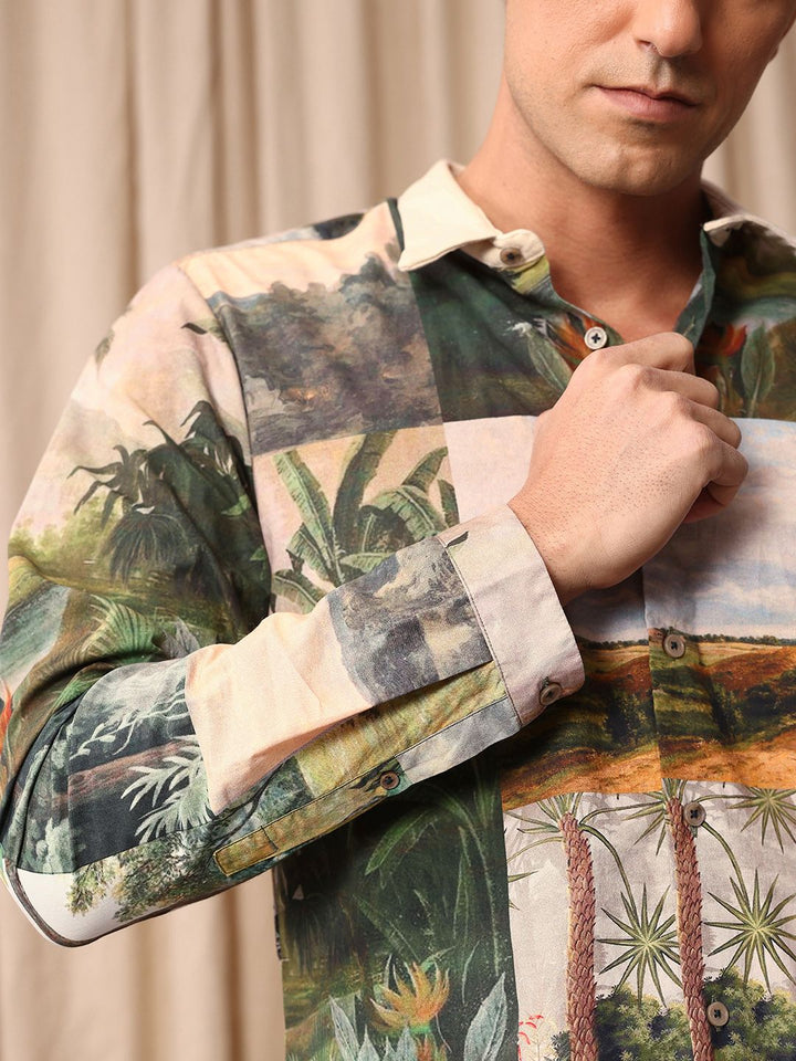 Mr Bowerbird Pure Cotton Tailored Fit Printed Casual Shirt