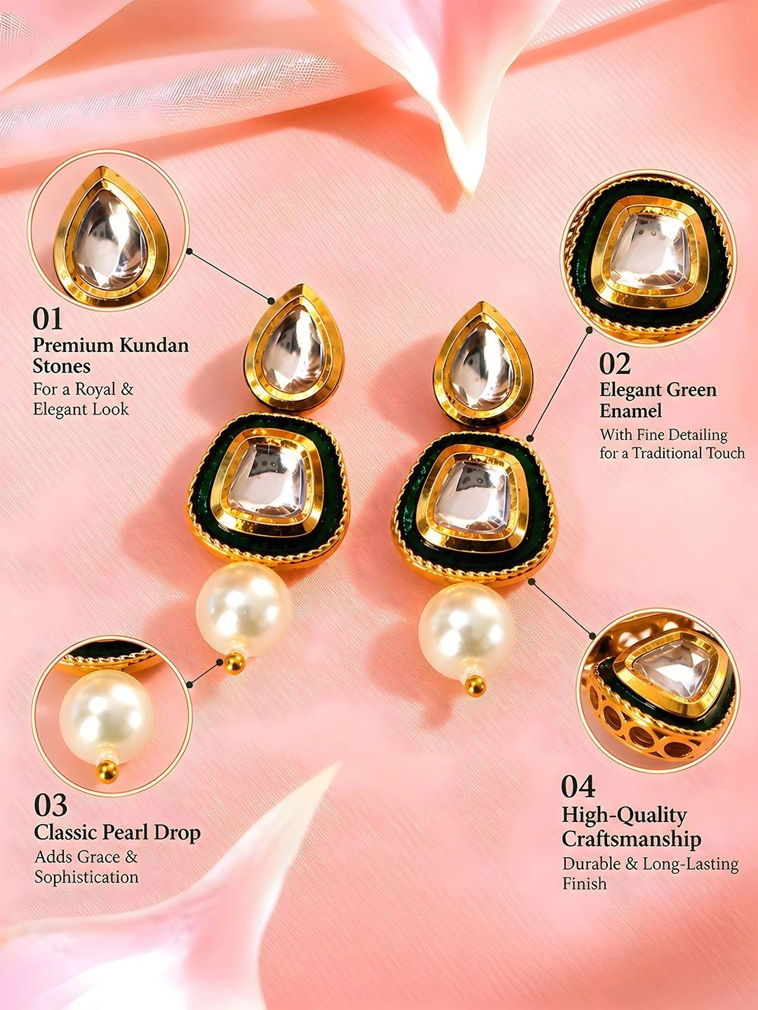 PANASH Teardrop Shaped Drop Earrings