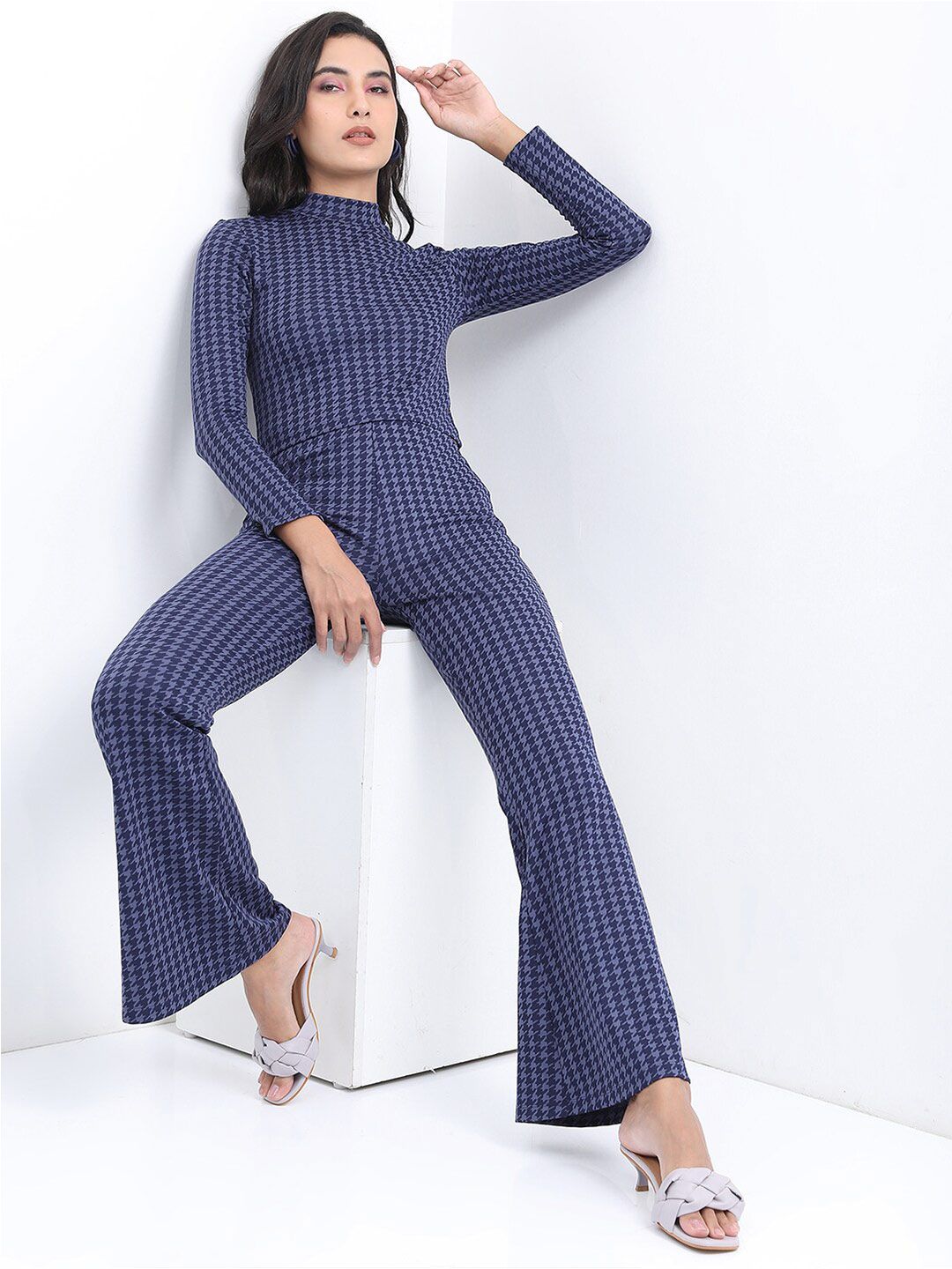 Tokyo Talkies Jacquard Cotton Crop Top
