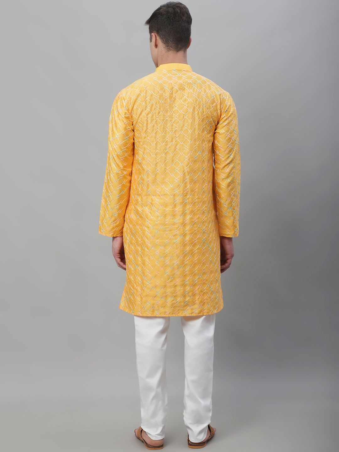 SOJANYA Embroidered Thread Work Silk Cotton Kurta with Churidar