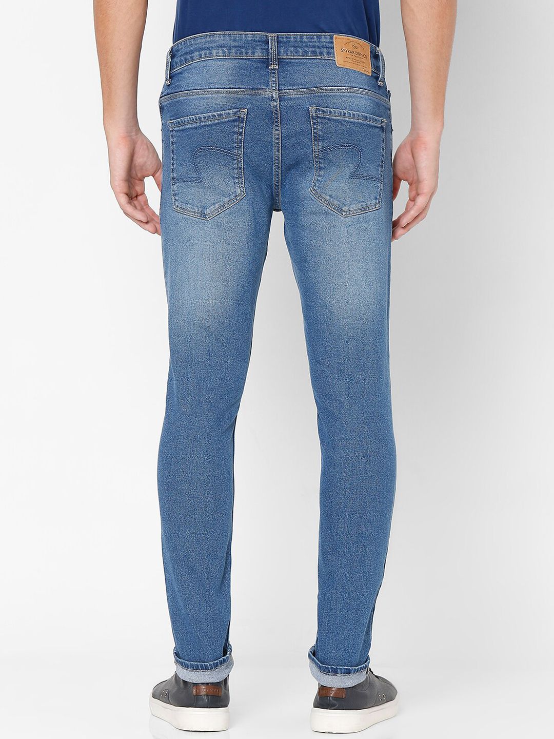 SPYKAR Men Blue Super Skinny Fit Heavy Fade Cotton Jeans