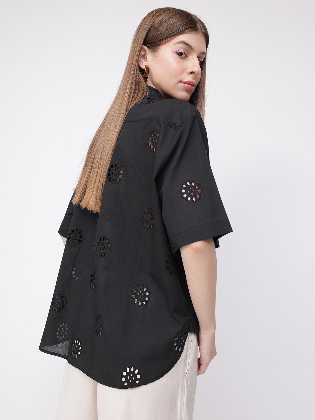 DressBerry Summer Breezies Boxy Schiffli Shirt