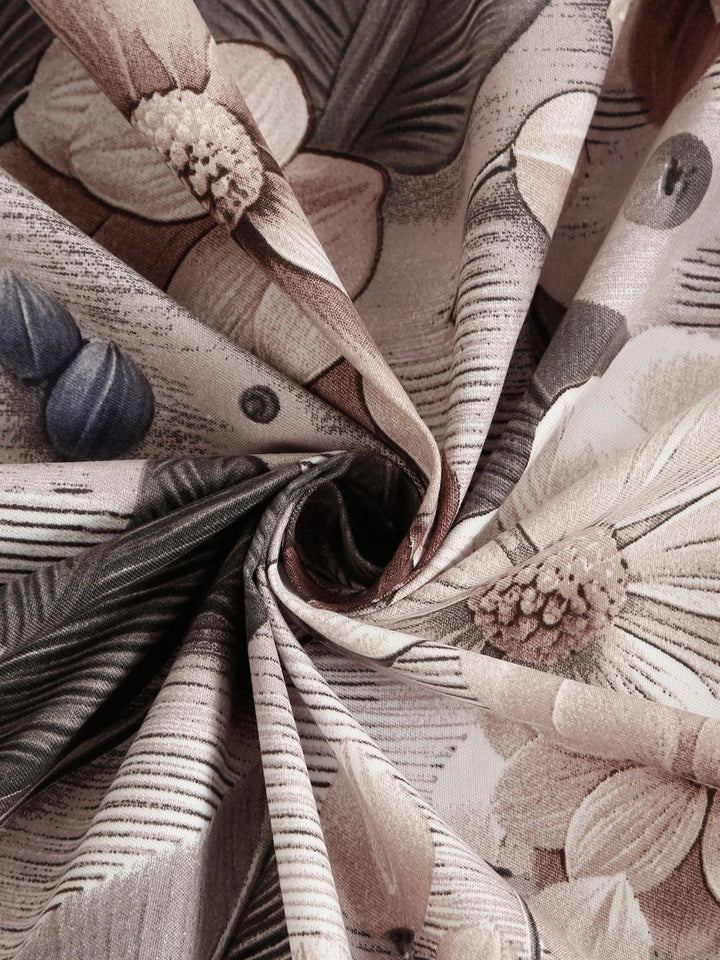 Moda Rapido X KLOTTHE Beige & Brown Floral 300 TC Cadar Katil King dengan 2 Sarung Bantal
