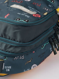 Gear Kids Colourblocked & Printed Backpack- 21.5 L