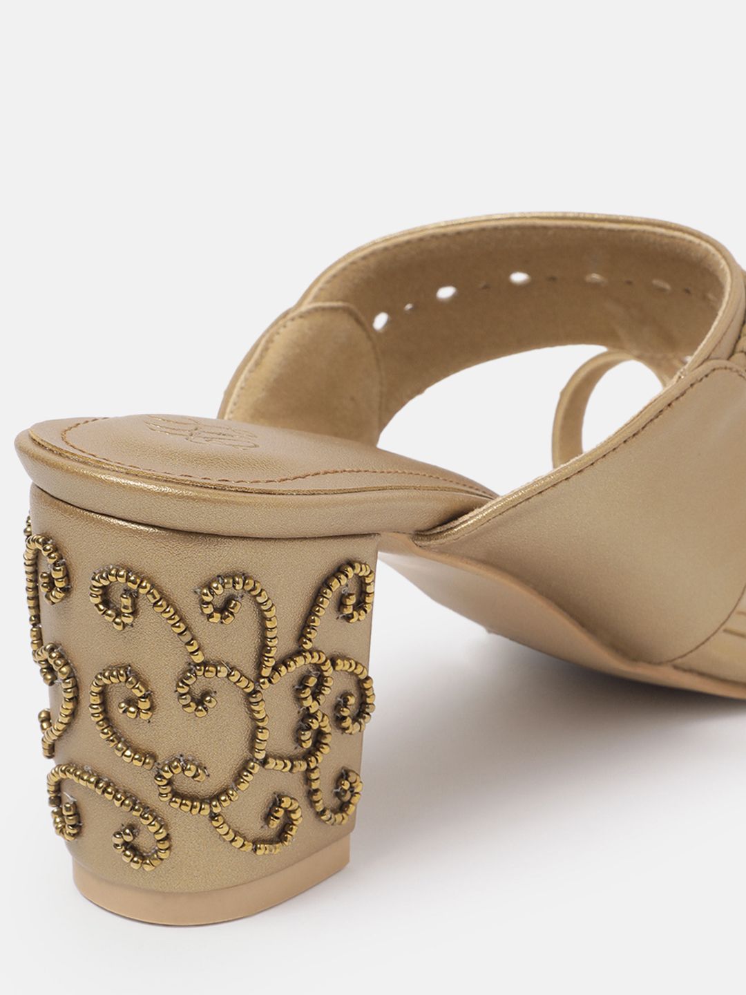 House of Pataudi Ethnic Embellished Block Heel
