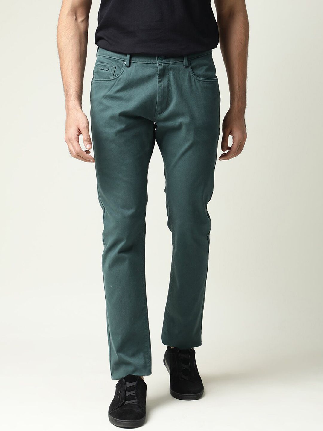 RARE RABBIT Men Spoke-22 Mid-Rise Slim Fit Trouser Cotton Trouser