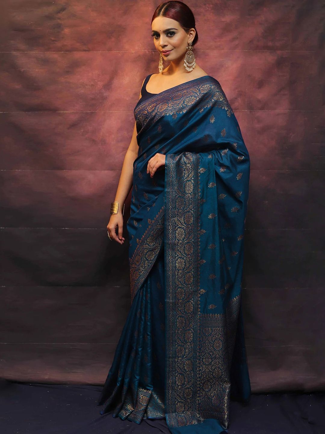 KALINI Woven Design Zari Banarasi Saree