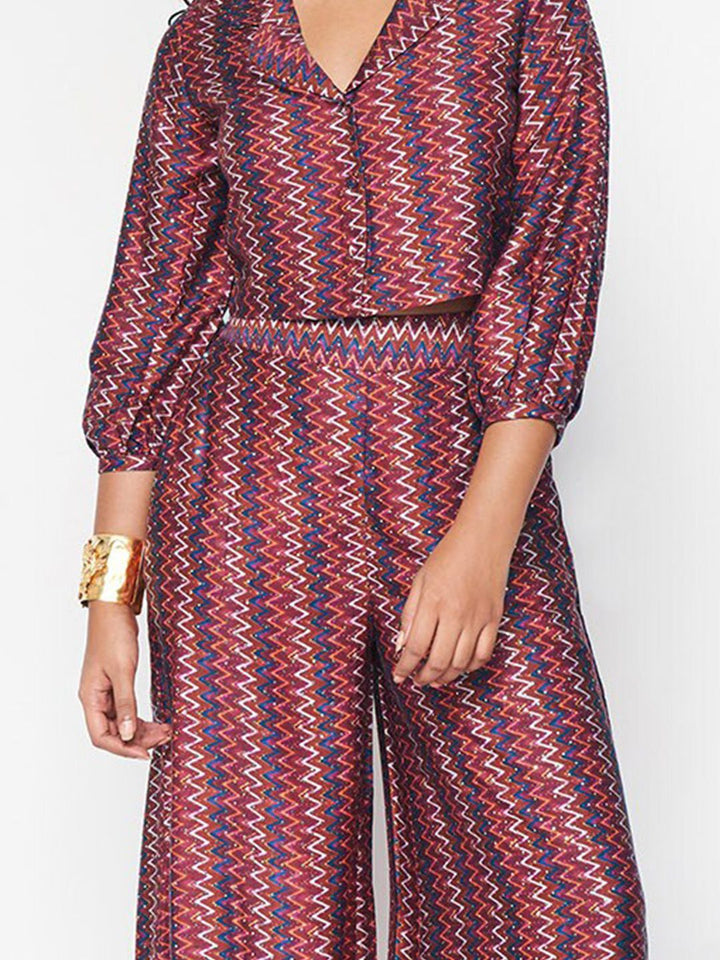 Global Women Desi Printed Shirt With Trousers Coords