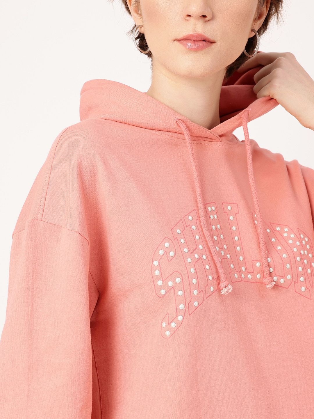 DressBerry Cotton Terry Relaxed Fit Hooded Sweatshirt