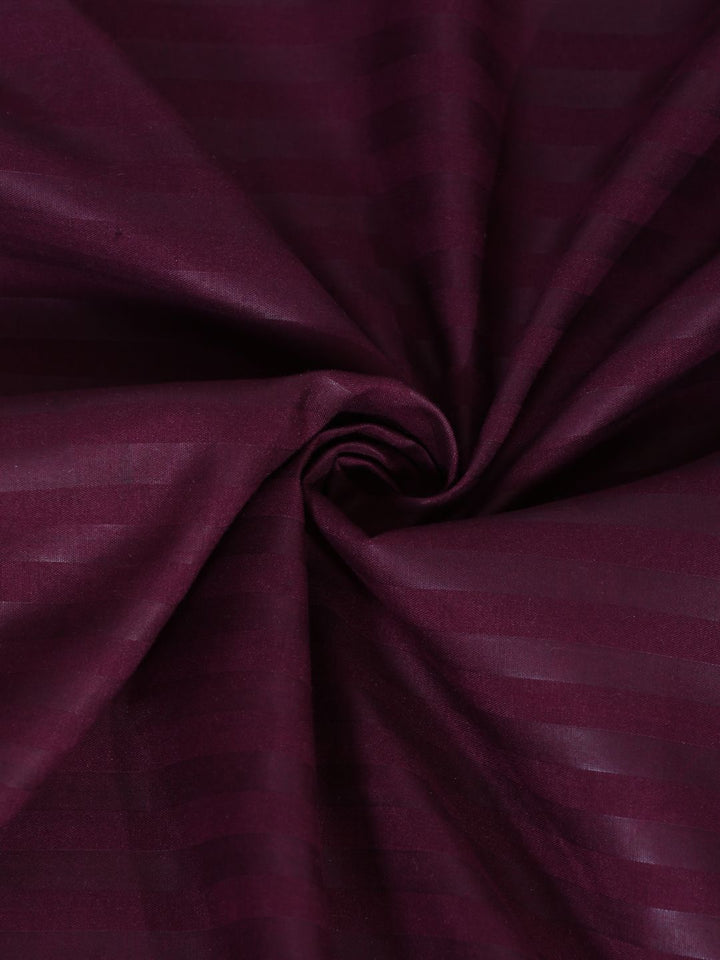 HOSTA HOMES Purple Striped Fitted 280 TC Single Bedsheet with 1 Pillow Covers