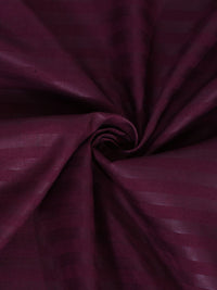 HOSTA HOMES Purple Striped Fitted 280 TC Single Bedsheet with 1 Pillow Covers