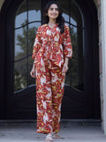 SANSKRUTIHOMES Printed Pure Cotton Top With Trousers Co-Ords