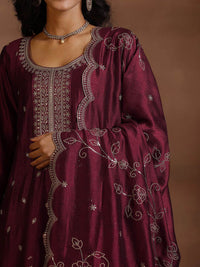 Libas Ethnic Motifs Embroidered Thread Work Straight Kurta With Trousers & Dupatta
