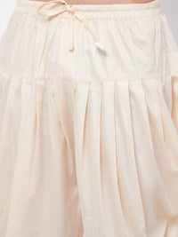 VASTRAMAY Men Cream Coloured Solid Cowl Dhoti Pants