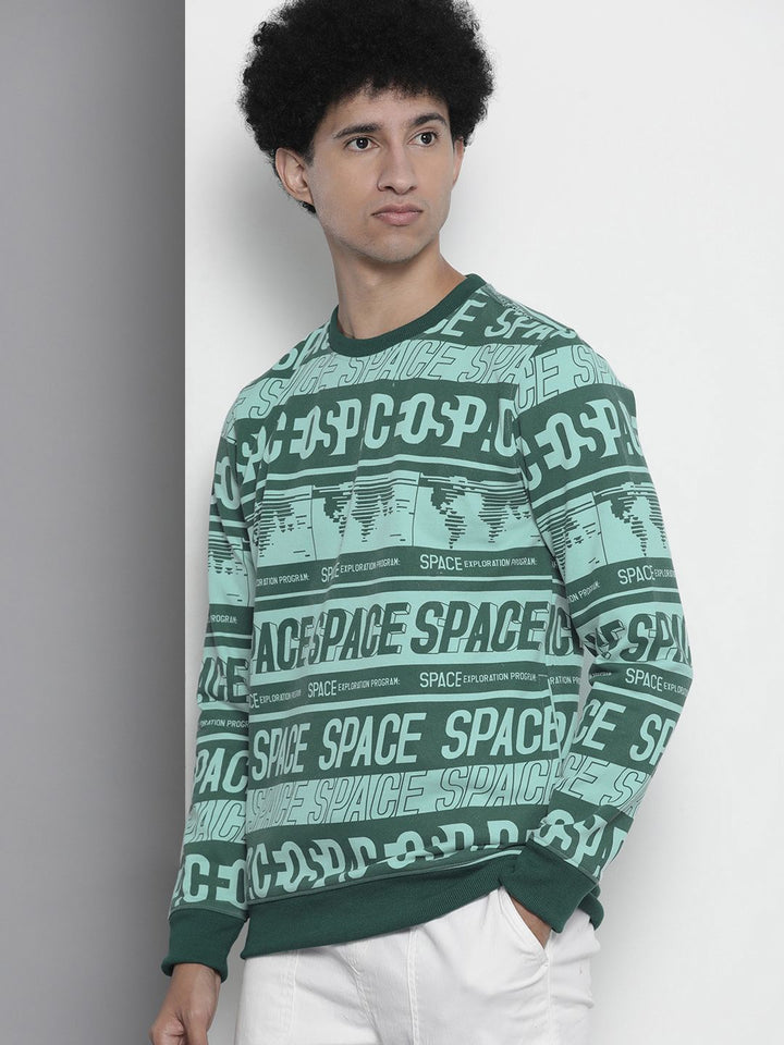 The Indian Garage Co Men Green Printed Sweatshirt