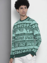 The Indian Garage Co Men Green Printed Sweatshirt