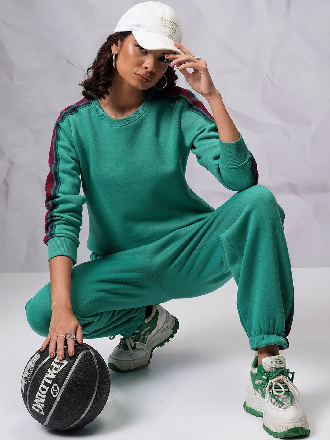 Tokyo Talkies Self Design Sweatshirt & Joggers Co-Ords