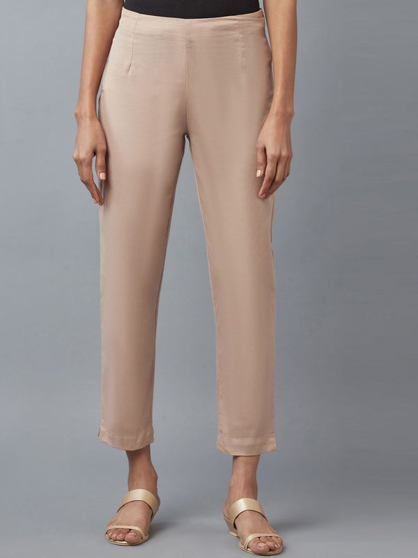 W Women Beige Slim Fit Trousers