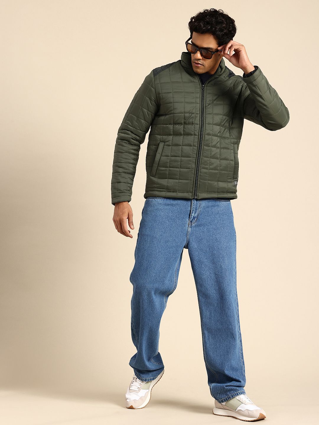 Being Human Mock Collar Quilted Jacket