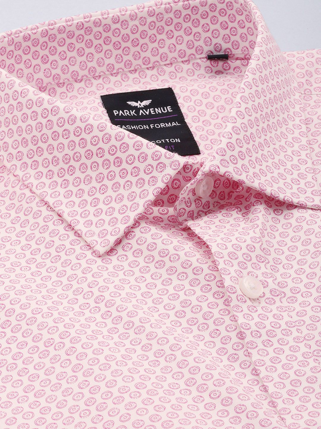 Park Avenue Pure Cotton Slim Fit Geometric Printed Formal Shirt