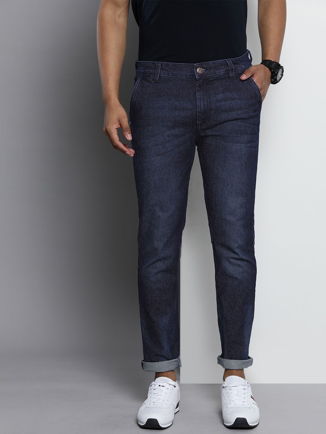 The Indian Garage Co Men Blue Slim Fit Stretchable Jeans