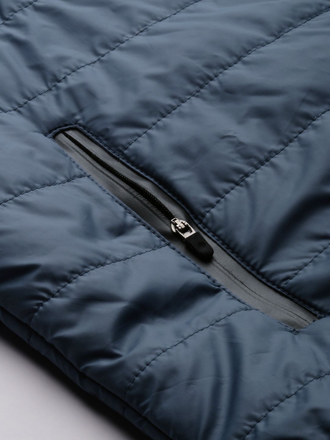 The Indian Garage Co Men Zip-Front Puffer Jacket with Zipper Pockets