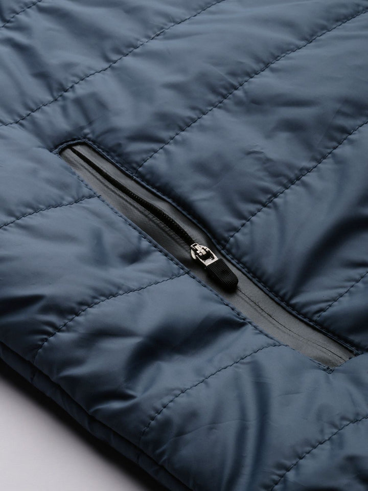 The Indian Garage Co Men Zip-Front Puffer Jacket with Zipper Pockets