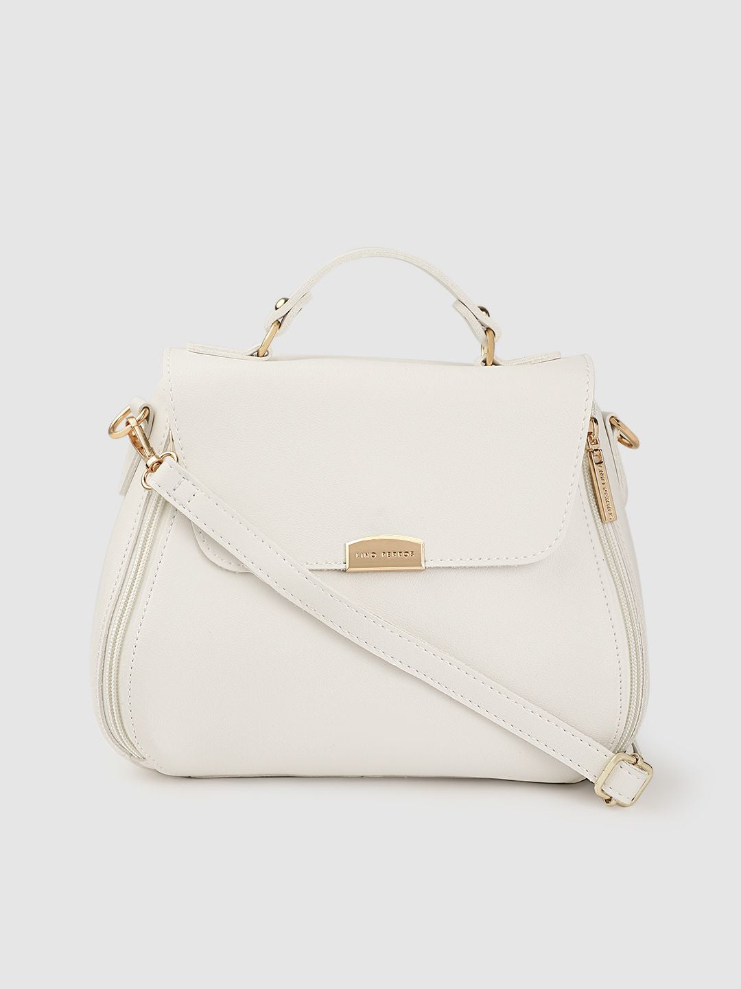 Lino Perros White Solid Satchel