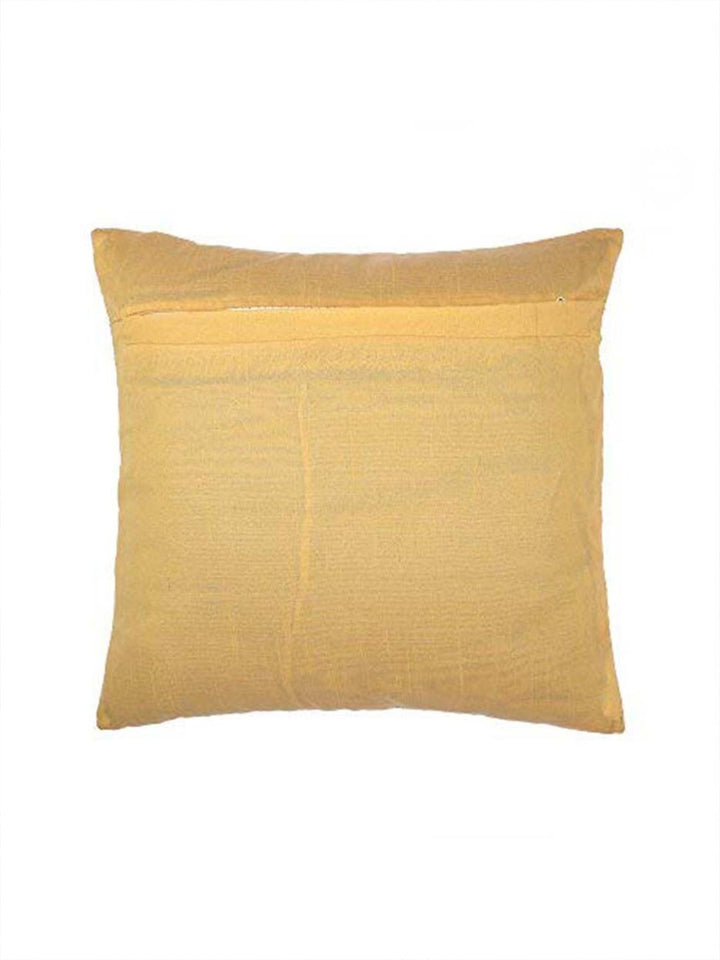 STITCHNEST White & Red Square Cushion Cover