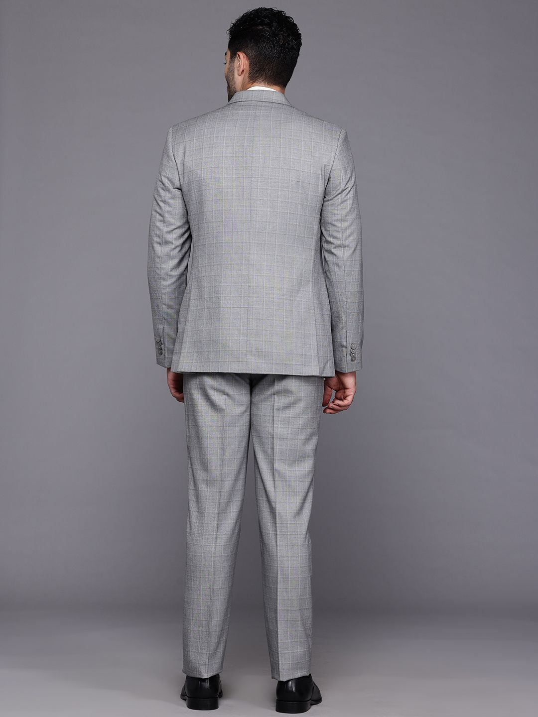 Raymond Checked Contemporary Fit Notched Lapel 3-Piece Suit