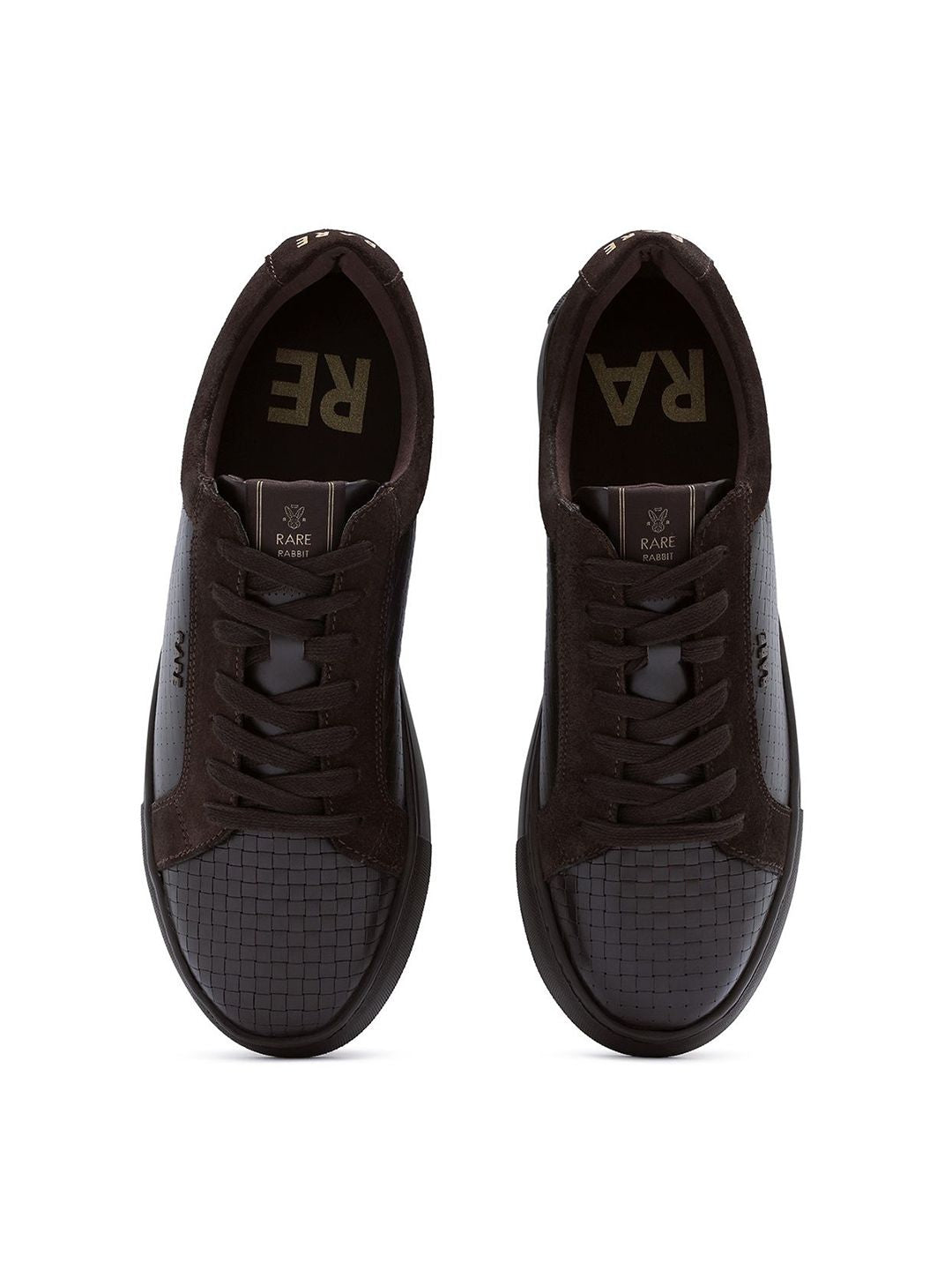RARE RABBIT Men Perforations Leather Slip-On Sneakers
