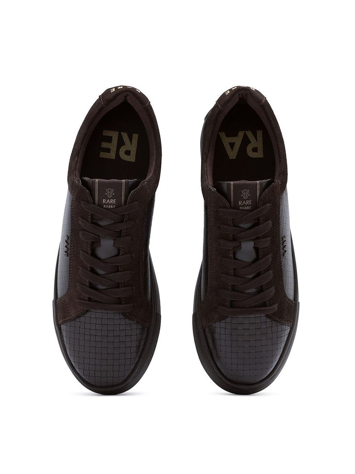 RARE RABBIT Men Perforations Leather Slip-On Sneakers
