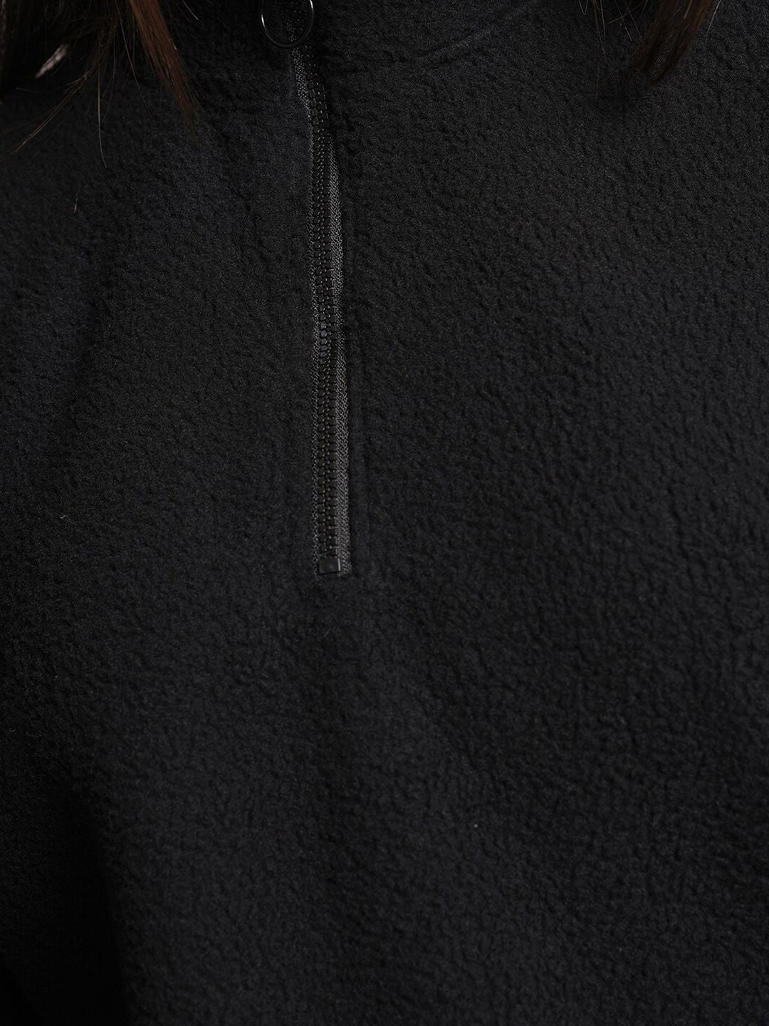 Tokyo Talkies Black High Neck Besar Pullover Sweatshirt