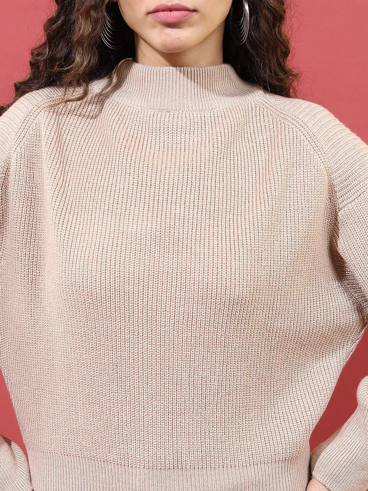 Tokyo Talkies Women Nude-Coloured Pullover