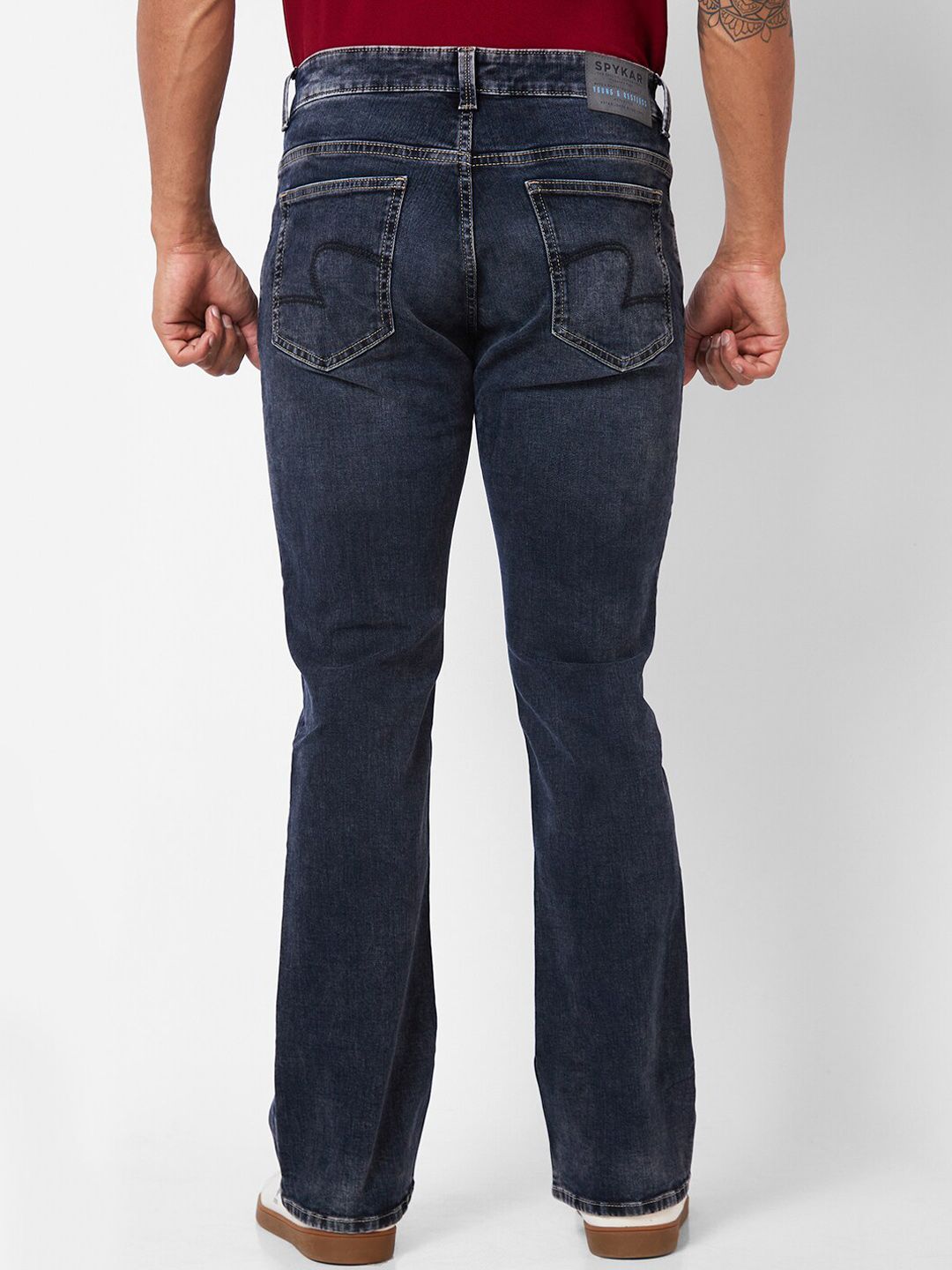 SPYKAR Men Mid-Rise Light Fade Clean Look Bootcut Stretchable Jeans