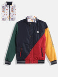 Monte Carlo Boys Colourblocked & Printed Reversible Bomber Jacket