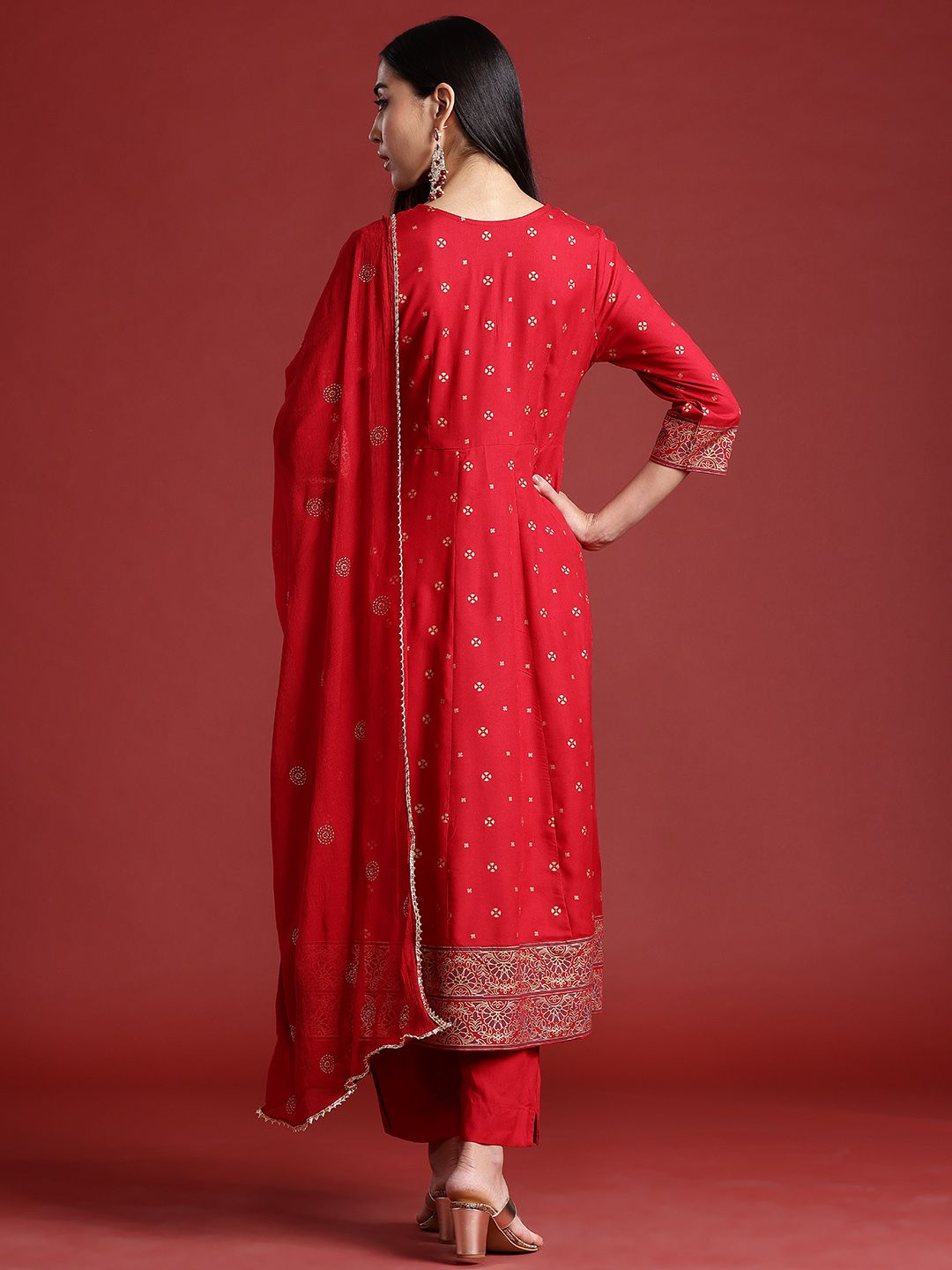 Anouk Women Ethnic Motifs Printed Kurta with Trousers & Dupatta