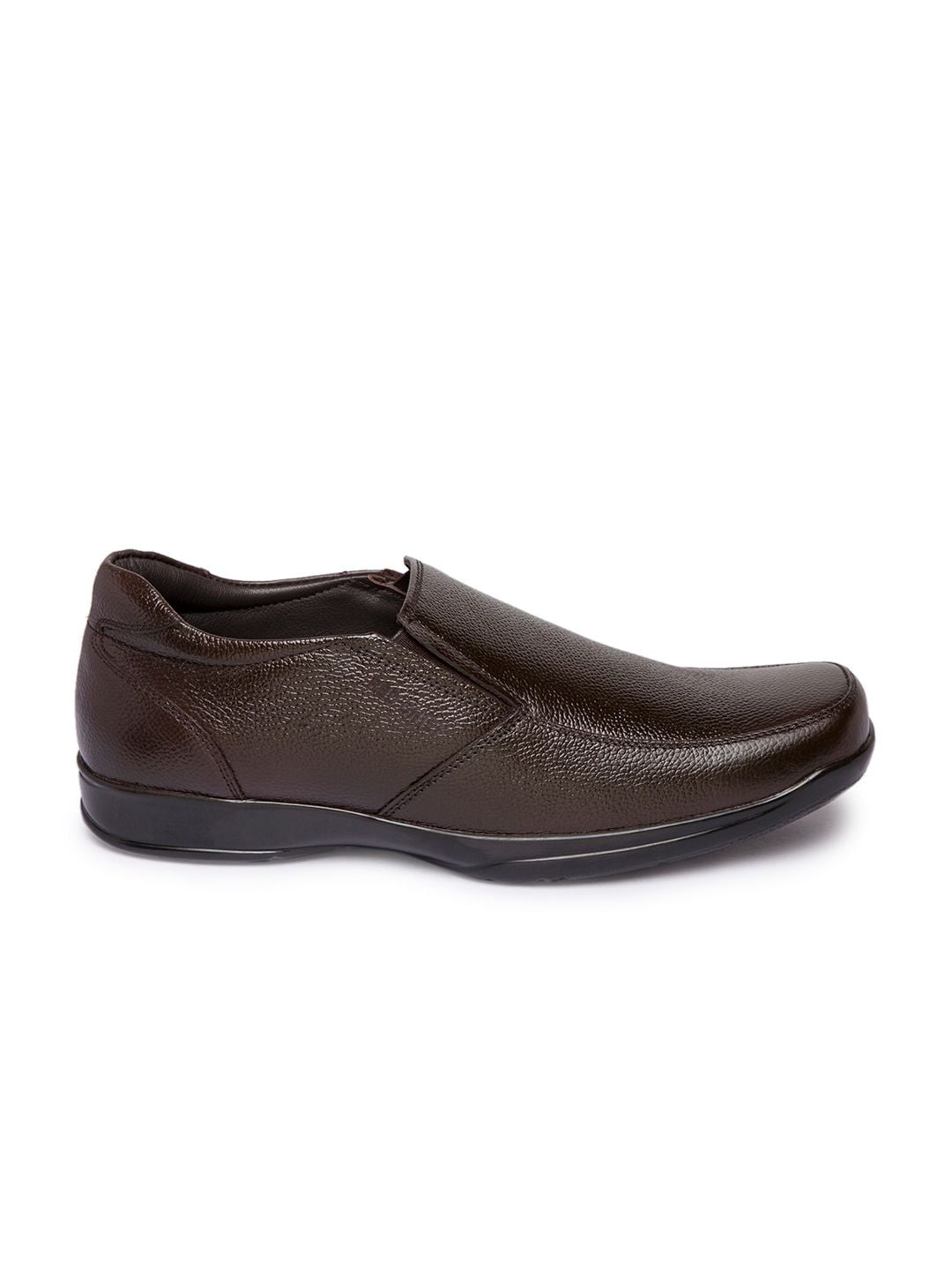 Red Chief Men Brown Genuine Leather Formal Slip-Ons