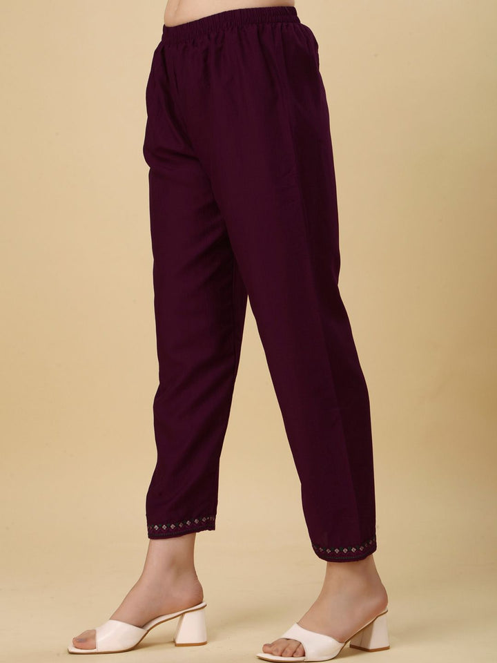 KALINI Chinon Sequin Embroidered Kurta & Trousers with Ombre Chanderi Dupatta Set