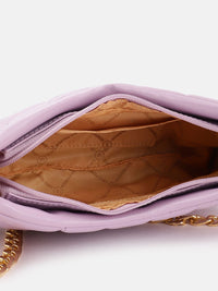 Lino Perros Geometric Textured Structured Shoulder Bag with Quilted Detail