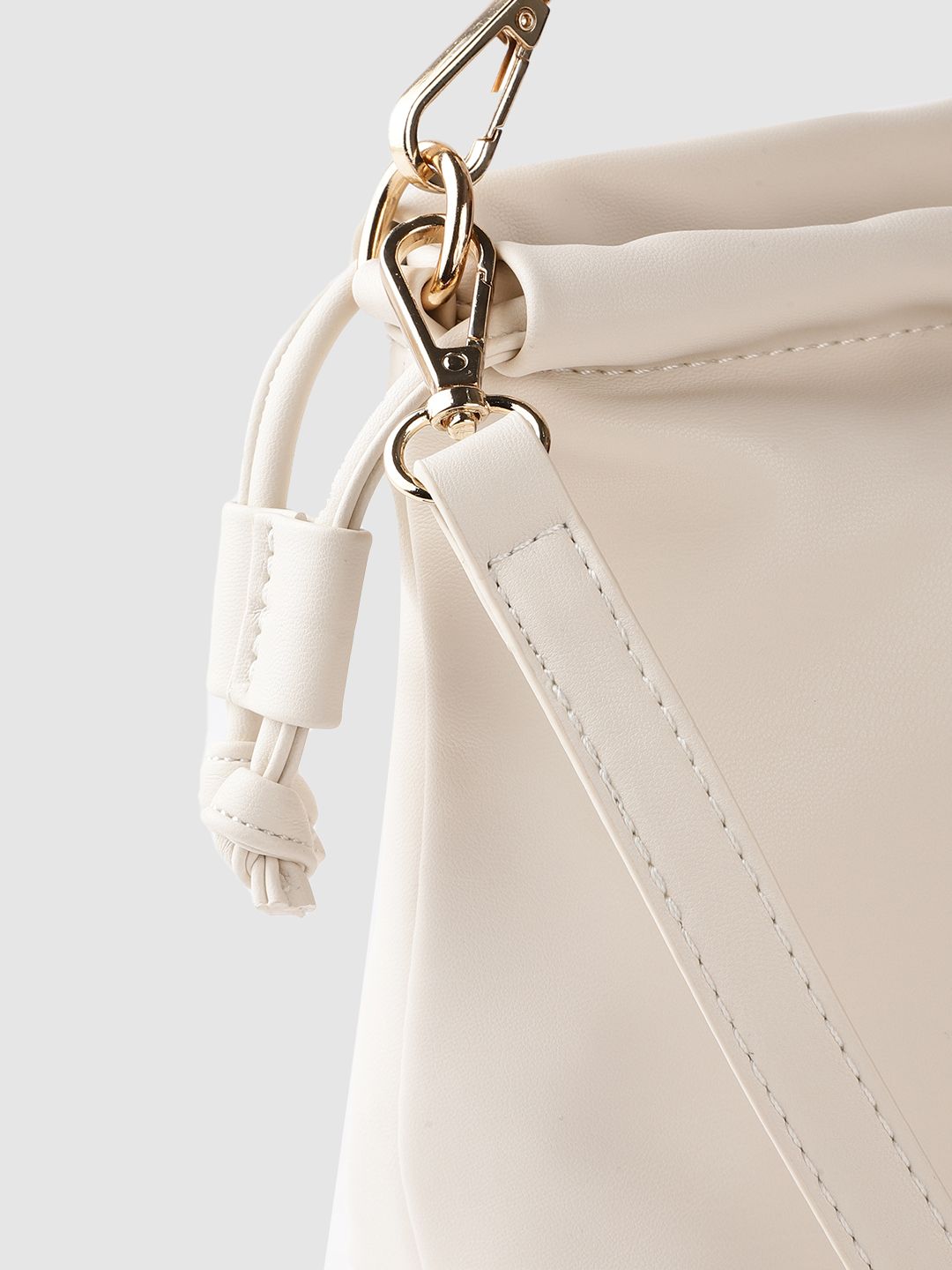 Lino Perros Off-White Structured Handheld Bag with Detachable Sling Strap
