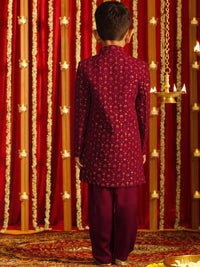 VASTRAMAY Boys Embellished Sherwani Set