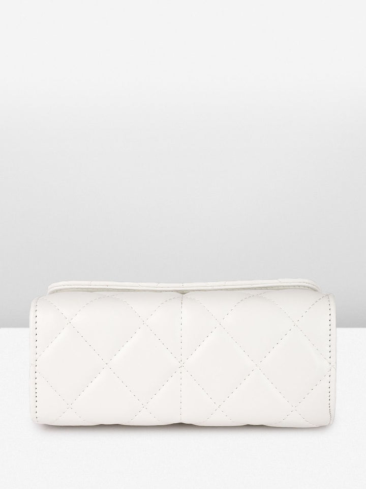 DressBerry Textured Structured Shoulder Bag with Quilted