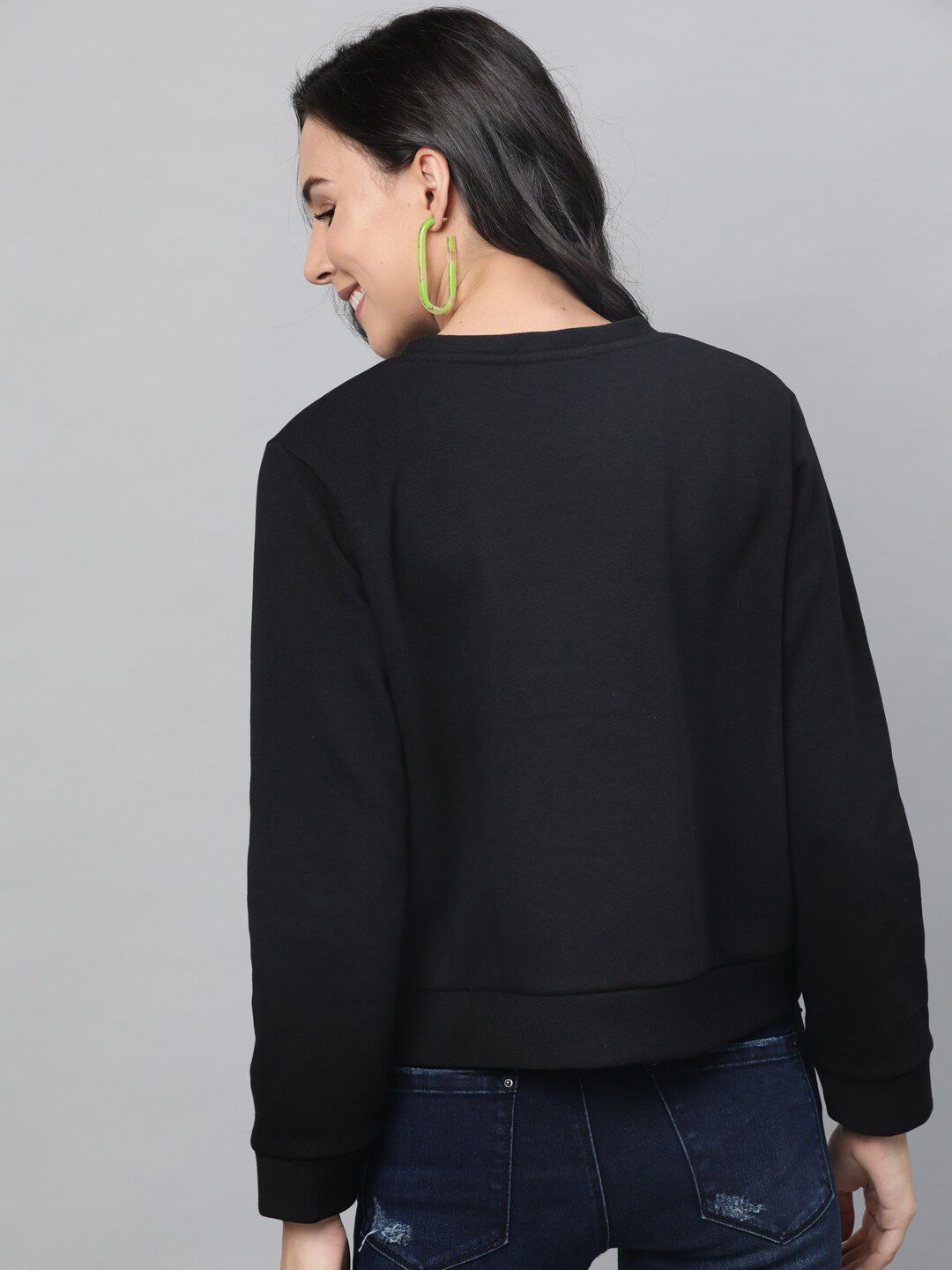 STREET 9 Women Black Printed Sweatshirt