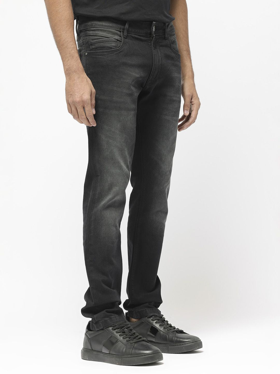 RARE RABBIT Men Hawkins Mid-Rise Slim Fit Stretchable Cotton Jeans
