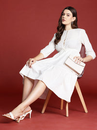 all about you Pure Cotton Cinched Waist A-Line Dress
