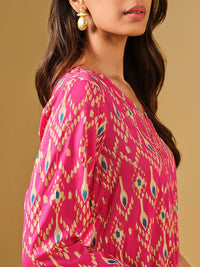 Global Desi Ethnic Motifs Printed A-Line Top
